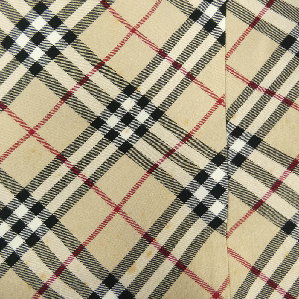 BURBERRY BLUE LABEL バーバリーブルーレーベル ノバチェック ノースリーブ タイト ワンピース ベージュ系 36【中古】