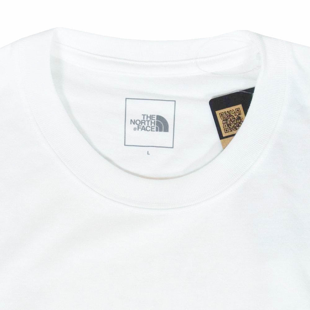 THE NORTH FACE ノースフェイス NT32349 Bandana Square Logo Tee バンダナ スクエア ロゴ 半袖 Tシャツ カットソー ホワイト系 L【新古品】【未使用】【中古】
