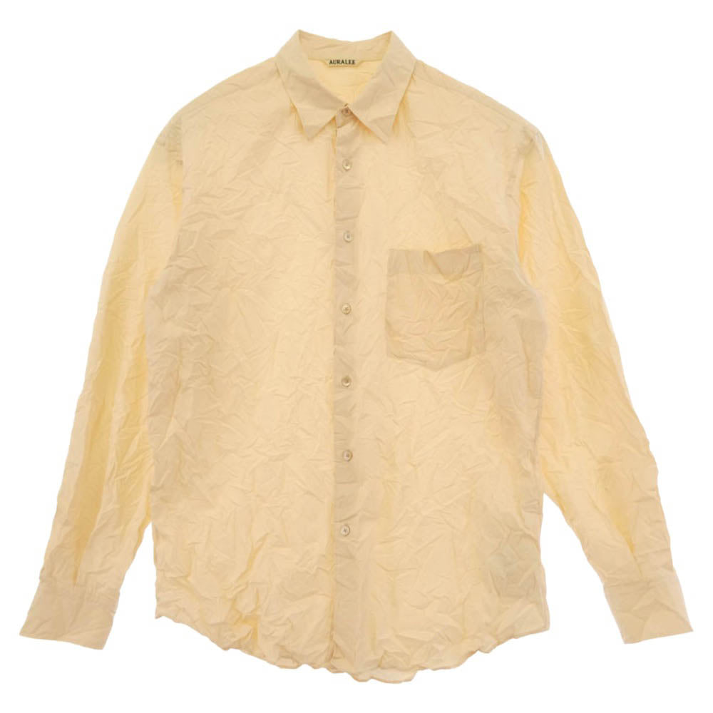 AURALEE オーラリー 24SS A24SS02FW WRINKLED WASHED FINX TWILL SHIRT シワ加工 フィンクス ツイル 長袖 シャツ ベージュ系 4【中古】