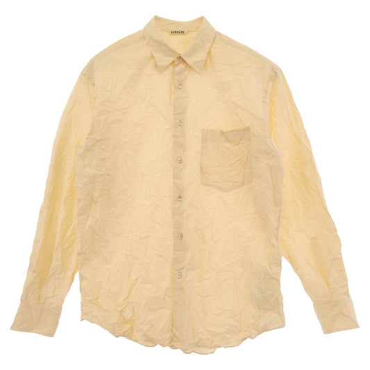 AURALEE オーラリー 24SS A24SS02FW WRINKLED WASHED FINX TWILL SHIRT シワ加工 フィンクス ツイル 長袖 シャツ ベージュ系 4【中古】