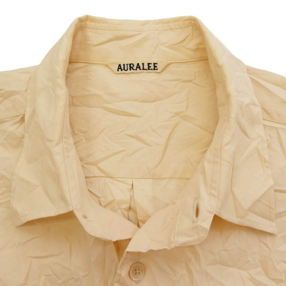 AURALEE オーラリー 24SS A24SS02FW WRINKLED WASHED FINX TWILL SHIRT シワ加工 フィンクス ツイル 長袖 シャツ ベージュ系 4【中古】