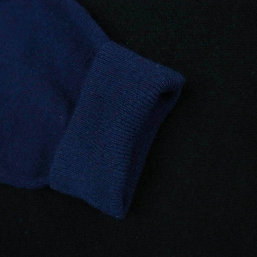 COMME des GARCONS コムデギャルソン FZ-N112 SHIRT シャツ ウール バイカラー クルーネック ニット セーター ブラック系 ダークネイビー系 L【中古】