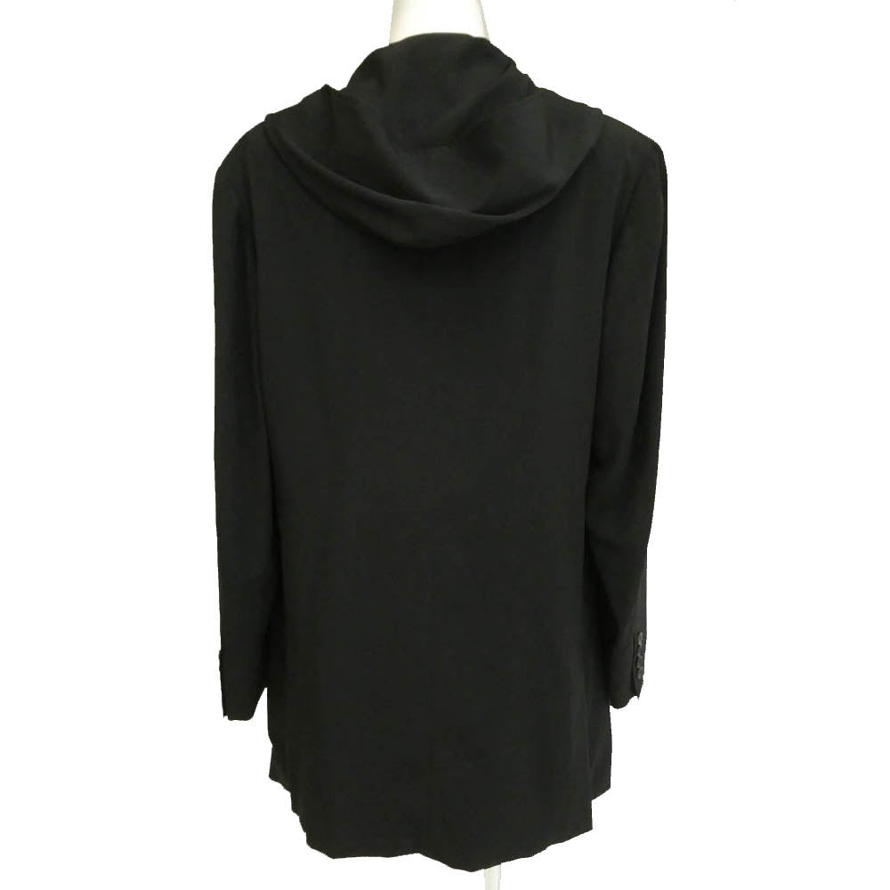 Yohji Yamamoto POUR HOMME ヨウジヤマモトプールオム 23SS HZ-J07-500 TA TUXEDO O-JACKET WITH HOODIE トリポリタキシード素材 ピークドラペル切替 フード付 テーラードジャケット ブラック系 2【中古】