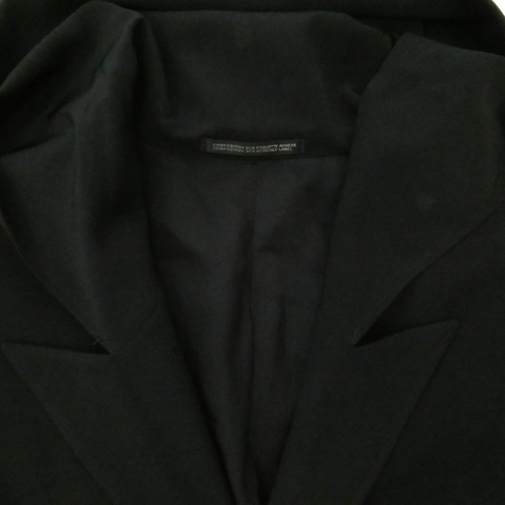 Yohji Yamamoto POUR HOMME ヨウジヤマモトプールオム 23SS HZ-J07-500 TA TUXEDO O-JACKET WITH HOODIE トリポリタキシード素材 ピークドラペル切替 フード付 テーラードジャケット ブラック系 2【中古】