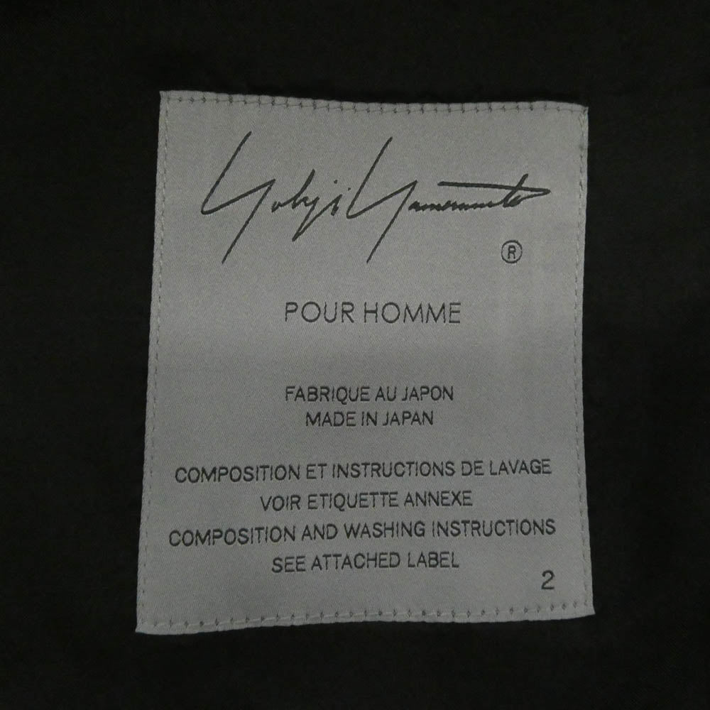 Yohji Yamamoto POUR HOMME ヨウジヤマモトプールオム 23SS HZ-J07-500 TA TUXEDO O-JACKET WITH HOODIE トリポリタキシード素材 ピークドラペル切替 フード付 テーラードジャケット ブラック系 2【中古】