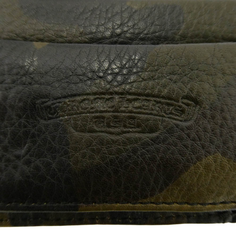 CHROME HEARTS クロムハーツ（原本無） Wave Cross Ball Wallet カモフラージュ ウェーブ クロスボール レザー ウォレット カーキ系【中古】
