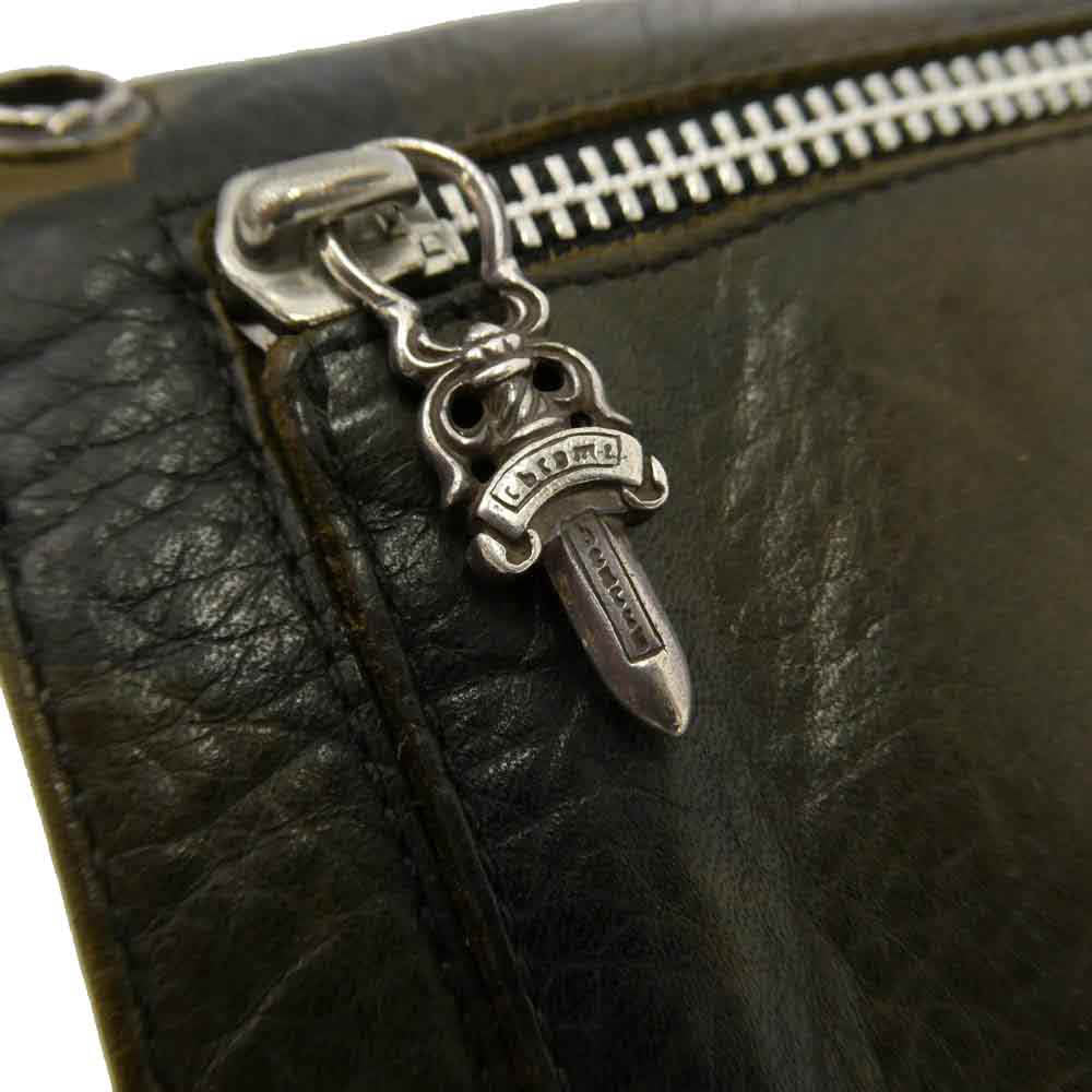 CHROME HEARTS クロムハーツ（原本無） Wave Cross Ball Wallet カモフラージュ ウェーブ クロスボール レザー ウォレット カーキ系【中古】