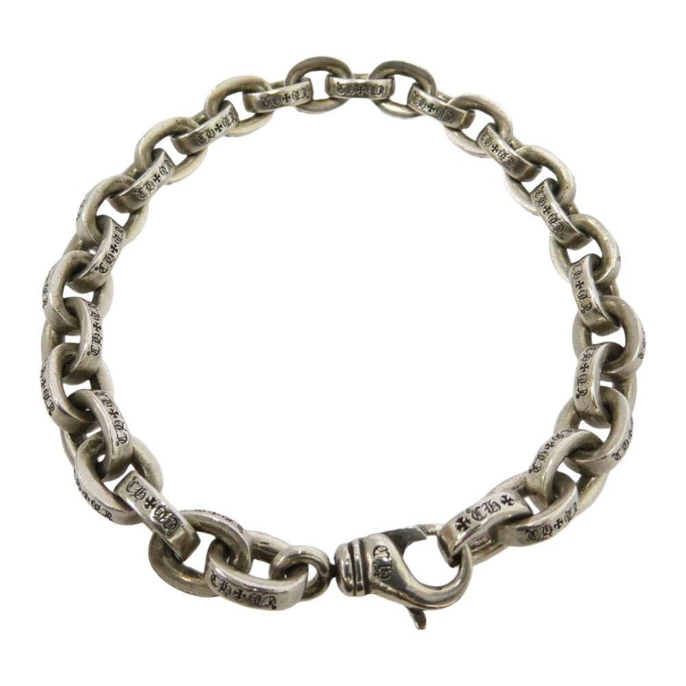 CHROME HEARTS クロムハーツ（原本無） 8inch LARGE PAPER CHN ラージペーパー チェーン ブレスレット シルバー系【中古】