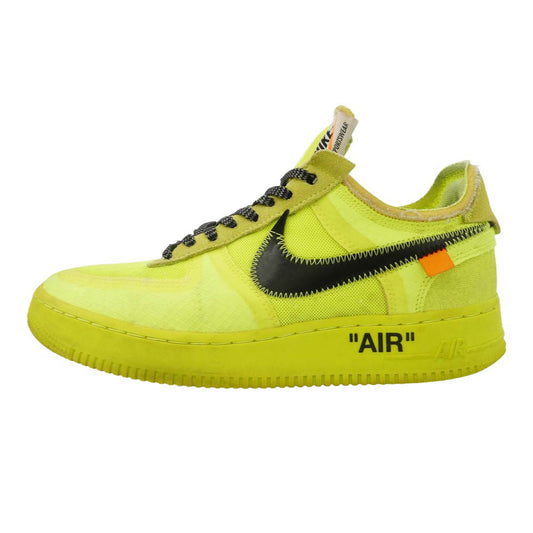 NIKE ナイキ OFF-WHITE オフホワイト 18AW AO4606-700 × Off-White Air Force 1 Low Volt AF1 【フェイクバスターズ鑑定済】オフホワイト エアフォース ロー ボルト スニーカー ライトグリーン系 25.5cm【中古】