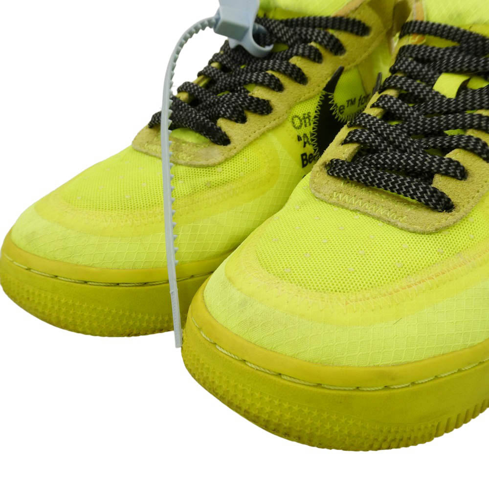 NIKE ナイキ OFF-WHITE オフホワイト 18AW AO4606-700 × Off-White Air Force 1 Low Volt AF1 【フェイクバスターズ鑑定済】オフホワイト エアフォース ロー ボルト スニーカー ライトグリーン系 25.5cm【中古】