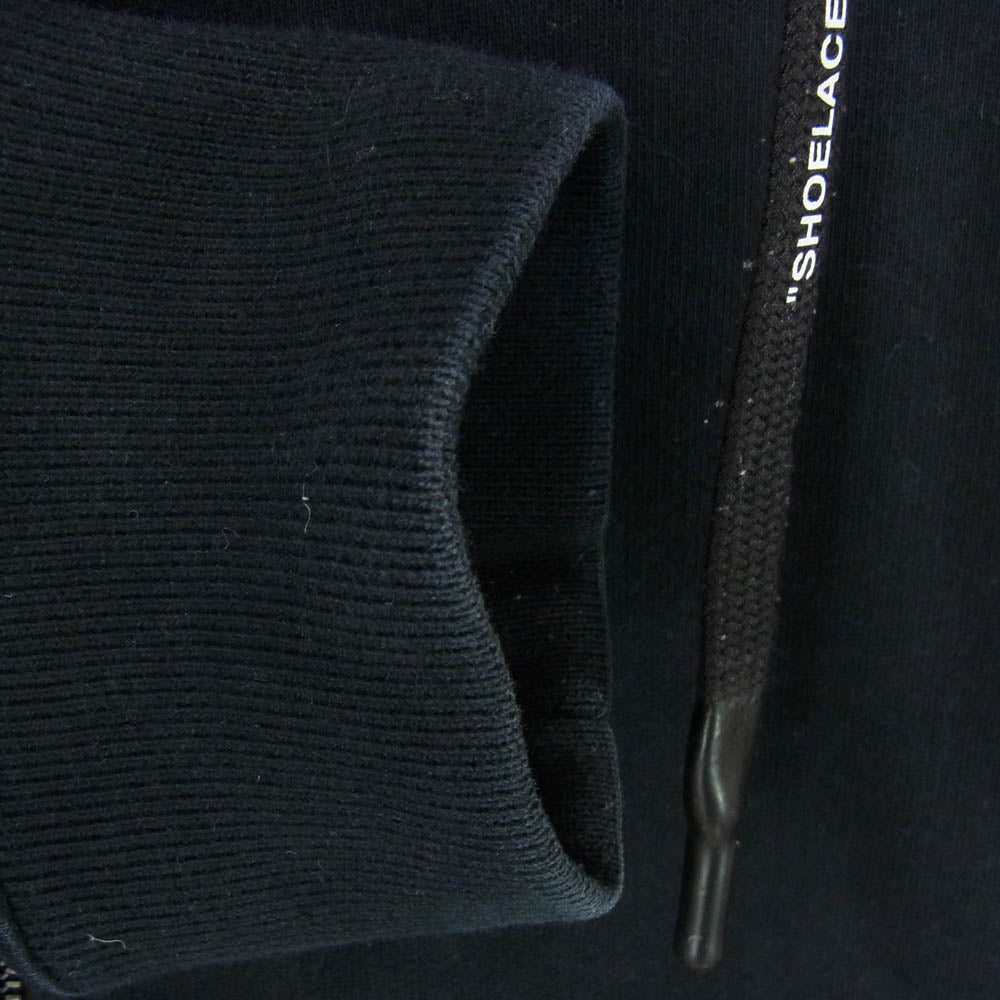 OFF-WHITE オフホワイト 19AW OMBE001E19E30005 MARIANA SLIM ZIPPED HOODIE マリアナ スリム ジップ フーディー プリント パーカー ブラック系 M【中古】