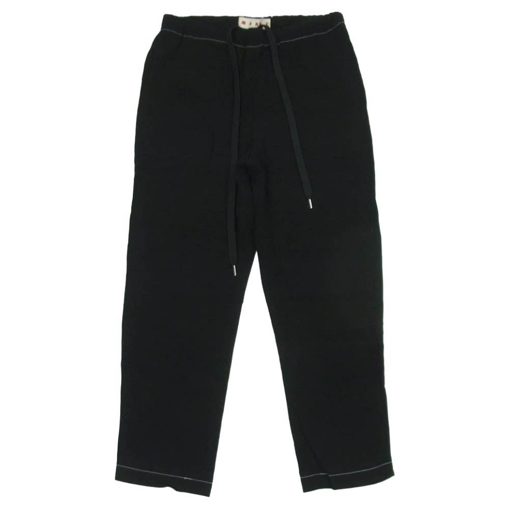 MARNI マルニ P19PAMA014A02TV285-00N99 レーヨン アセテート スラックス イージー パンツ ブラック系 42【中古】