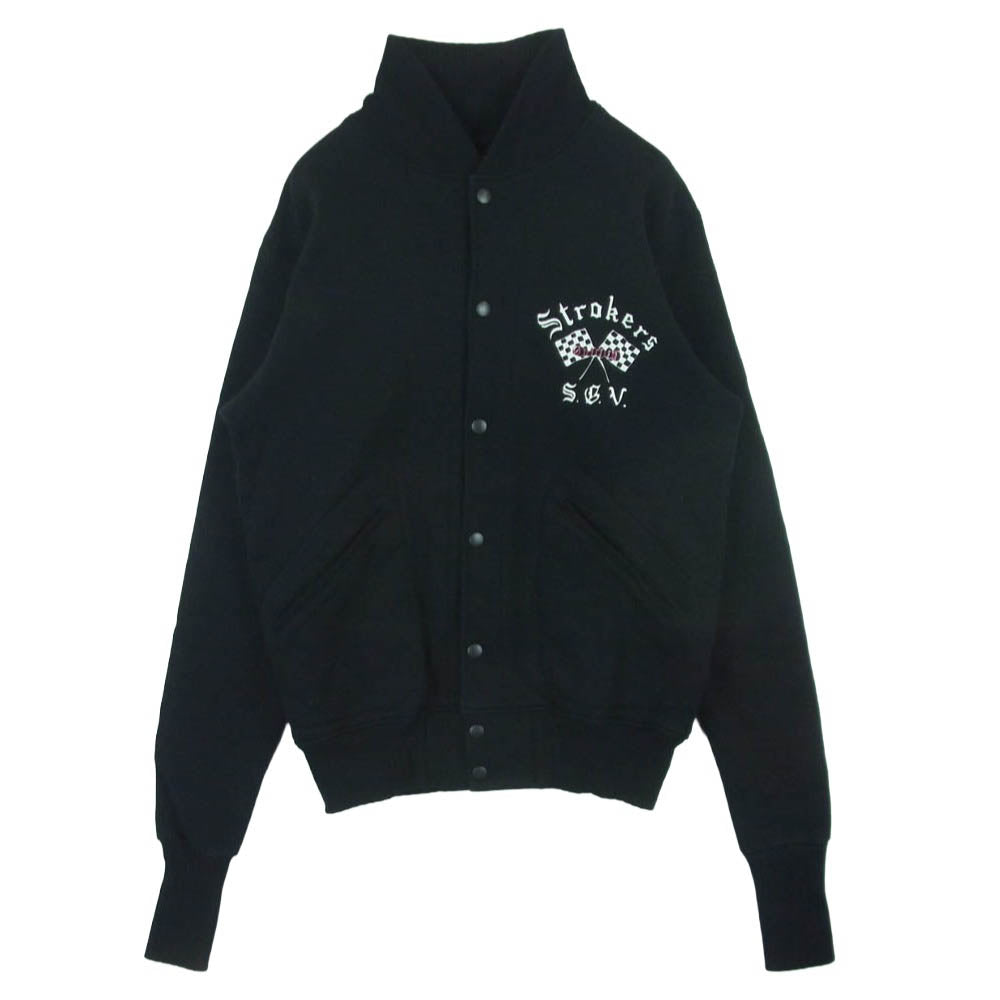 WESTRIDE ウエストライド Strokers S.G.V. スウェット ジャケット スタジャン ブルゾン コットン 日本製 ブラック系 40【中古】