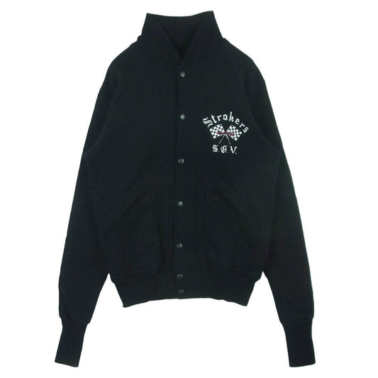 WESTRIDE ウエストライド Strokers S.G.V. スウェット ジャケット スタジャン ブルゾン コットン 日本製 ブラック系 40【中古】