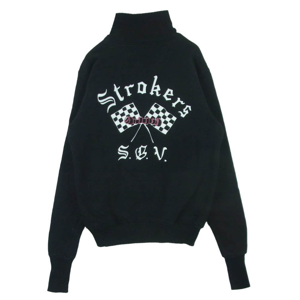 WESTRIDE ウエストライド Strokers S.G.V. スウェット ジャケット スタジャン ブルゾン コットン 日本製 ブラック系 40【中古】