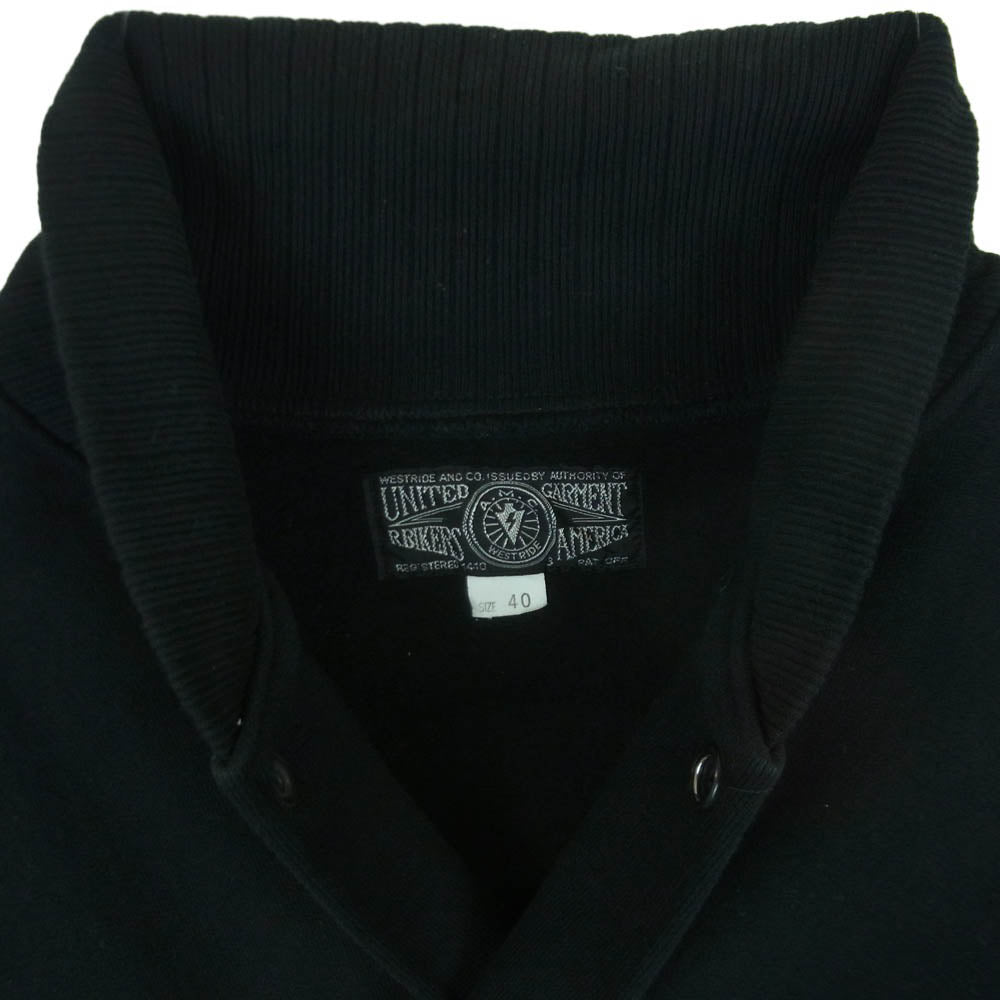WESTRIDE ウエストライド Strokers S.G.V. スウェット ジャケット スタジャン ブルゾン コットン 日本製 ブラック系 40【中古】