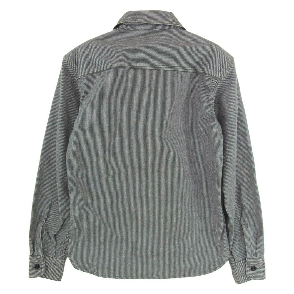 THE FLAT HEAD ザフラットヘッド ヒッコリーストライプ ワーク 長袖 シャツ ブラック系 34【美品】【中古】