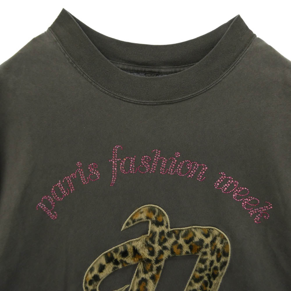 doublet ダブレット 25SS 25SS30CS367 DOUBLET PFW TOUR T-SHIRT パリ ファッションウィーク ツアー ロング丈 Tシャツ 半袖 カットソー グレー系【中古】