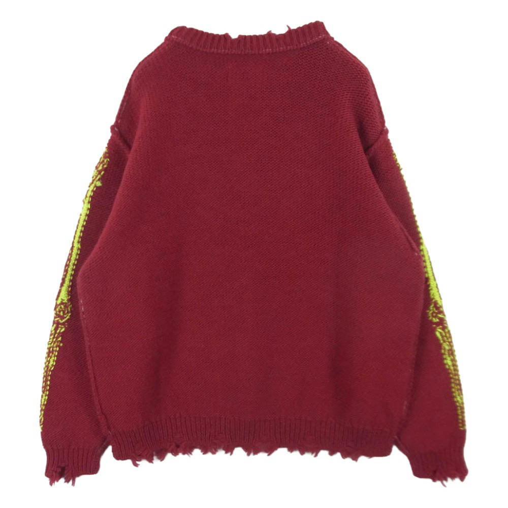doublet ダブレット 25AW 25AW66KN199 GLOW-IN-THE-DARK SKULL KNIT PULLOVER スカル プルオーバー ニット セーター レッド系 M【中古】