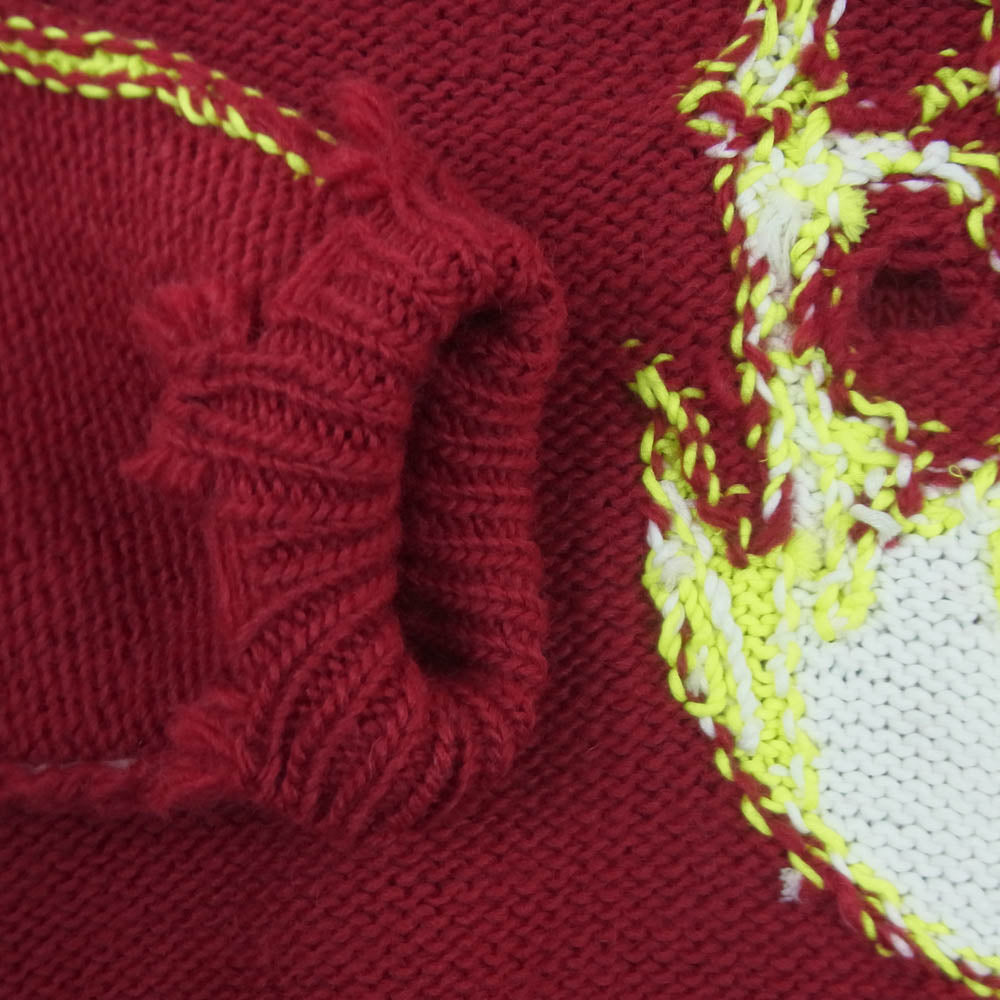 doublet ダブレット 25AW 25AW66KN199 GLOW-IN-THE-DARK SKULL KNIT PULLOVER スカル プルオーバー ニット セーター レッド系 M【中古】