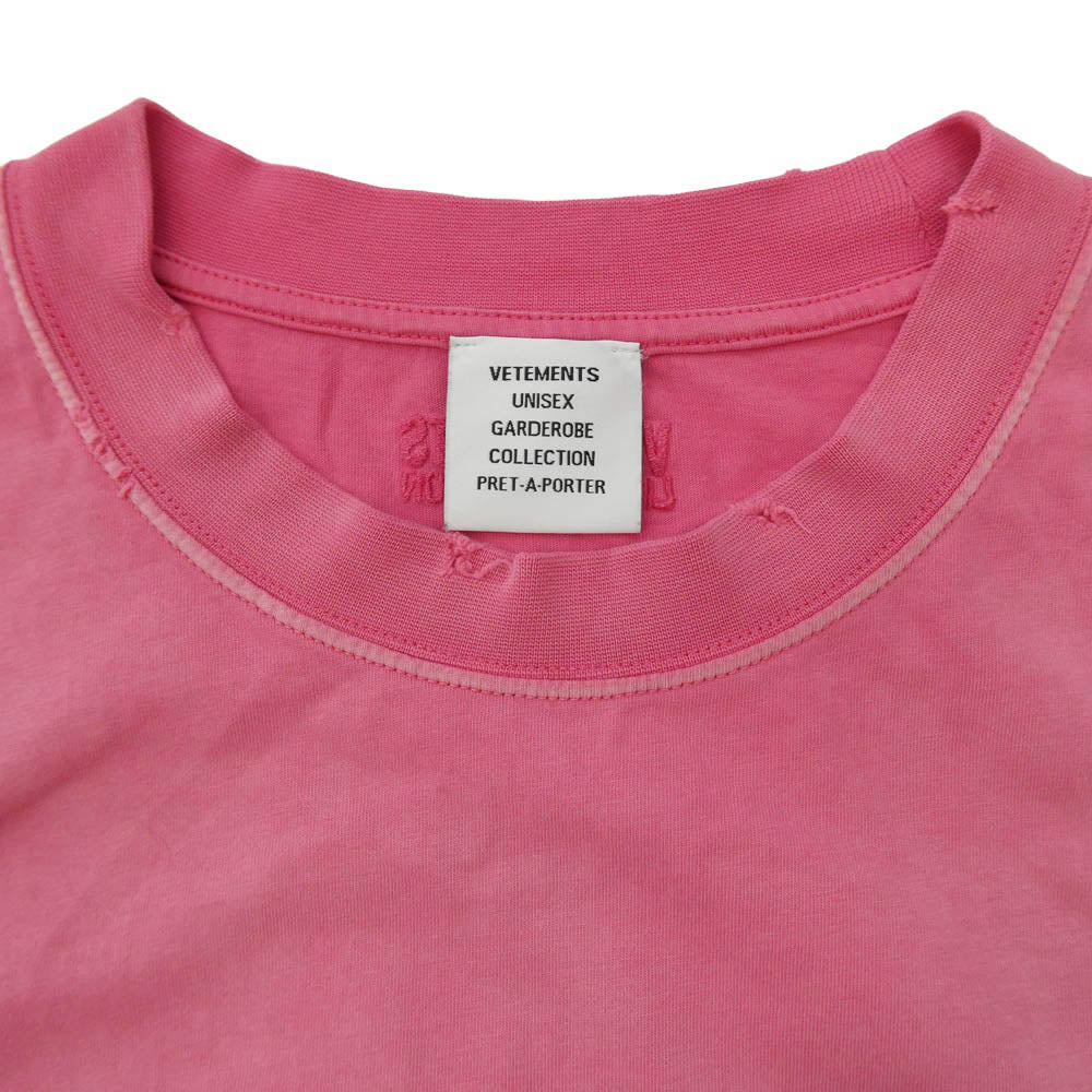 VETEMENTS ヴェトモン 22ss UE63TR640P MY NAME IS VETEMENTS FADED TEE フェード 半袖 Tシャツ カットソー ピンク系 M【中古】