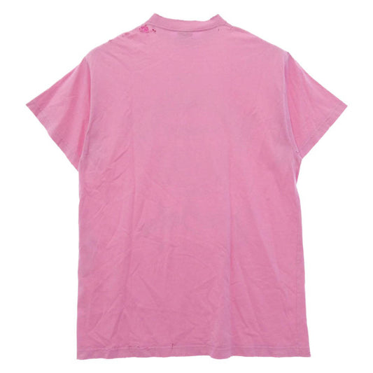 BALENCIAGA バレンシアガ 24aw 787349 TQVW4 Oversized T-shirt オーバーサイズ ダメージ 加工 半袖 Tシャツ カットソー ピンク系 L【中古】