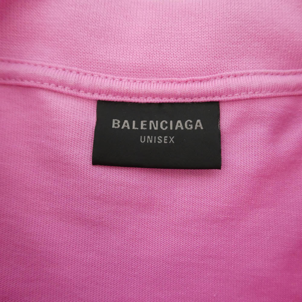 BALENCIAGA バレンシアガ 24aw 787349 TQVW4 Oversized T-shirt オーバーサイズ ダメージ 加工 半袖 Tシャツ カットソー ピンク系 L【中古】