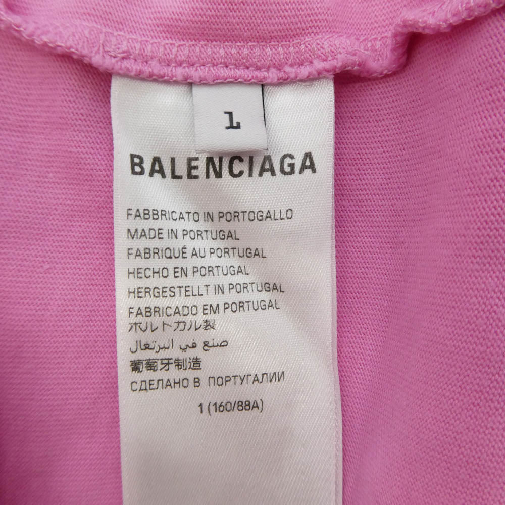 BALENCIAGA バレンシアガ 24aw 787349 TQVW4 Oversized T-shirt オーバーサイズ ダメージ 加工 半袖 Tシャツ カットソー ピンク系 L【中古】