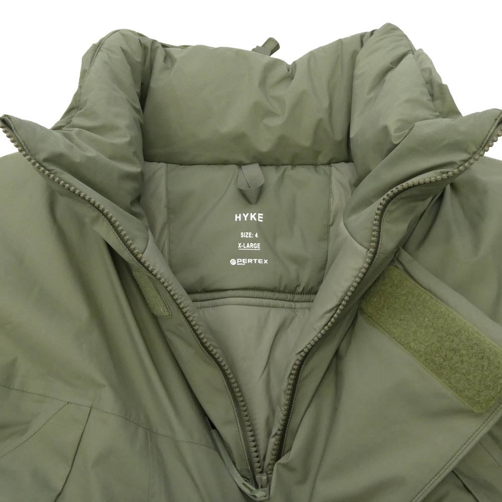 HYKE ハイク 23AW 17384 PERTEX PUFF COAT ポーラテック 中綿 コート モスグリーン系 XL【中古】