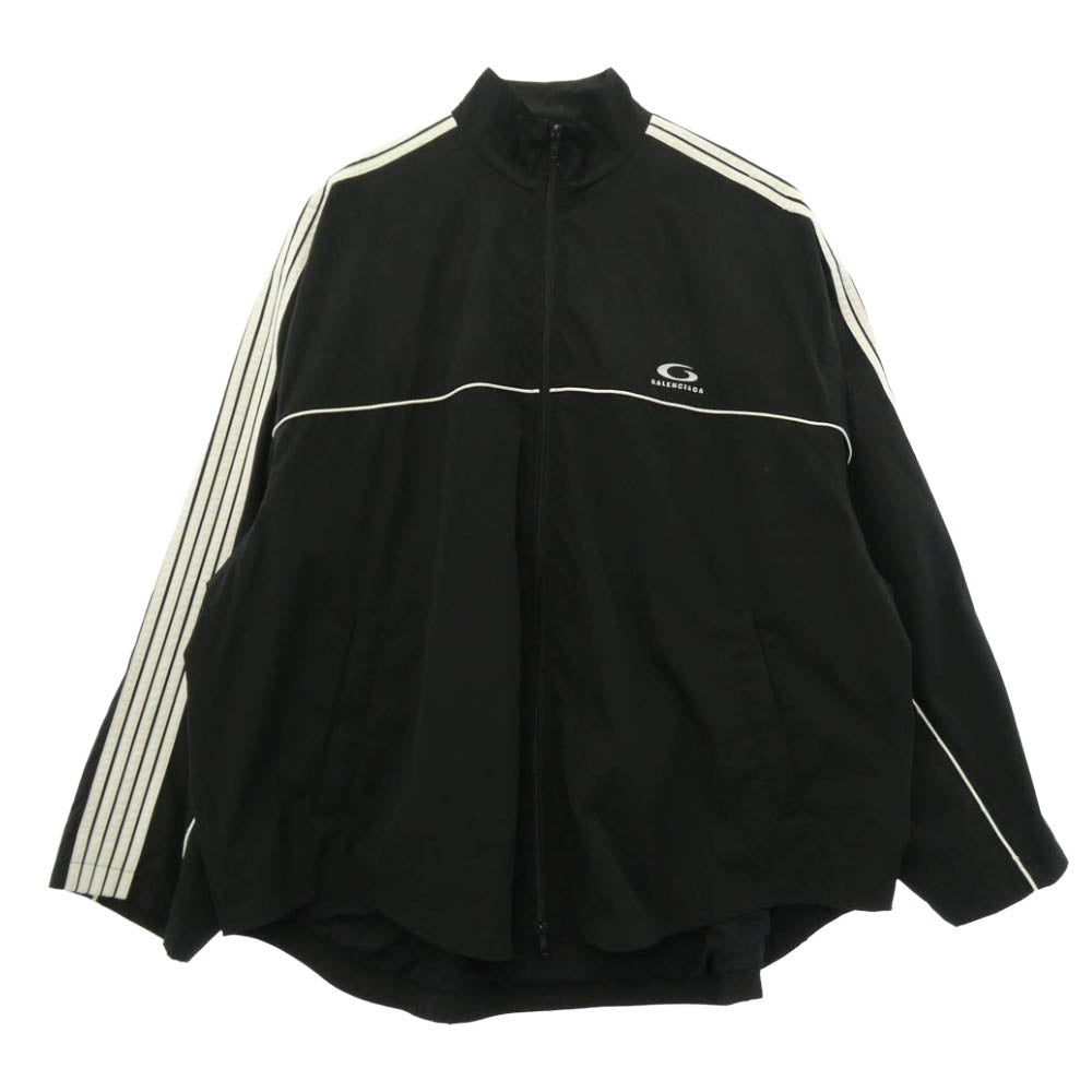 BALENCIAGA バレンシアガ 25ss 831361 Large Tracksuit Jacket ラージ トラック ジャケット ブルゾン ブラック系 46【中古】