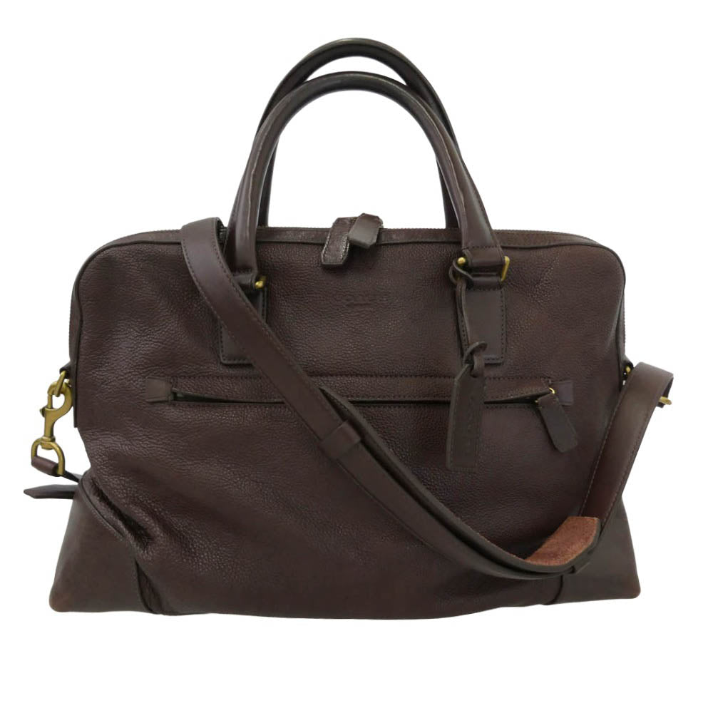 COACH コーチ 70476 2WAY レザー ブリーフケース ビジネスバッグ ブラウン系【中古】