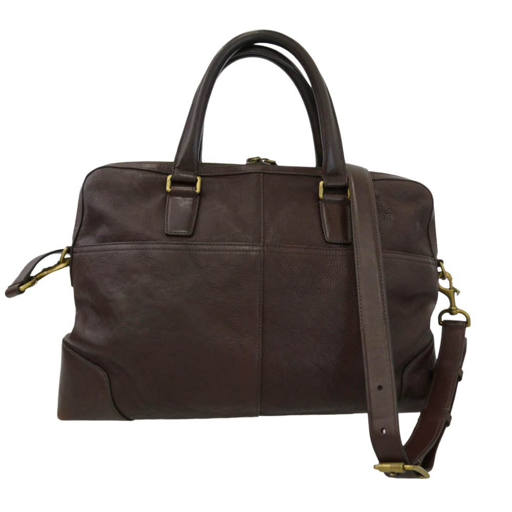 COACH コーチ 70476 2WAY レザー ブリーフケース ビジネスバッグ ブラウン系【中古】