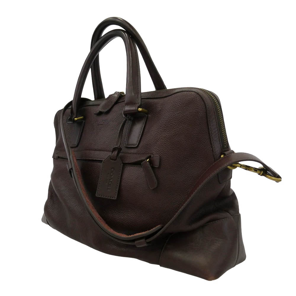 COACH コーチ 70476 2WAY レザー ブリーフケース ビジネスバッグ ブラウン系【中古】