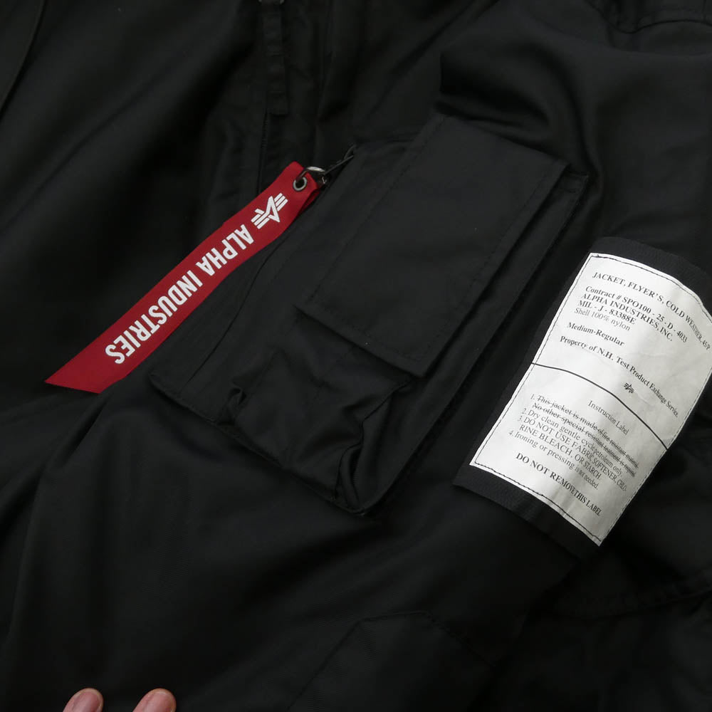 N.HOOLYWOOD エヌハリウッド ALPHA アルファ 9254-BL01-055 × ALPHA INDUSTRIES アルファインダストリーズ CWU-45/P MILITARY BLOUSON ミリタリー ブルゾン フライト ジャケット ブラック系 M【美品】【中古】