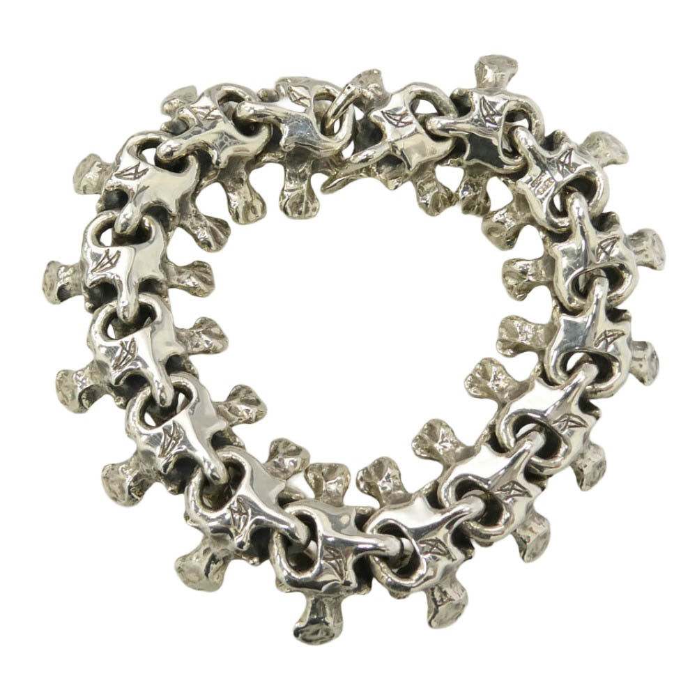 CRAZY PIG クレイジーピッグ 865 納品書付属 SPINE LINK BRACELET LARGE スパイン リンク ブレスレット ラージ シルバー系【極上美品】【中古】