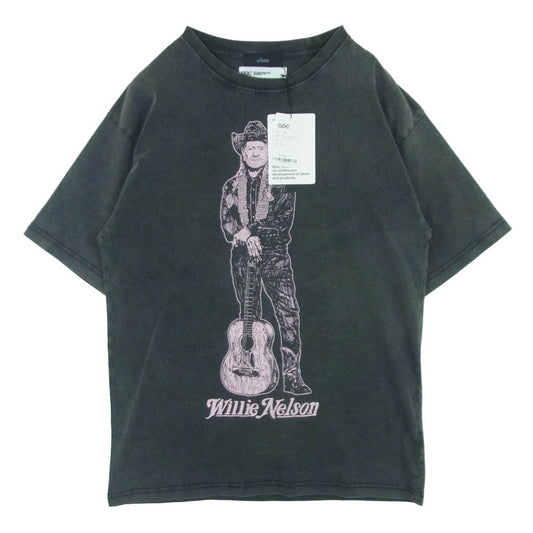 GDC ジーディーシー GD0407 WILLIE NELSON GUITAR TEE ウィリーネルソン 半袖 Tシャツ カットソー グレー系 black M【新古品】【未使用】【中古】