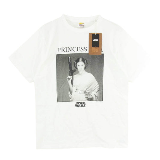 STANDARD CALIFORNIA スタンダードカリフォルニア × Star Wars SD Princess Leia スターウォーズ プリンセス レイア オーガナ フロントプリント Tシャツ 半袖カットソー ホワイト系 S【新古品】【未使用】【中古】