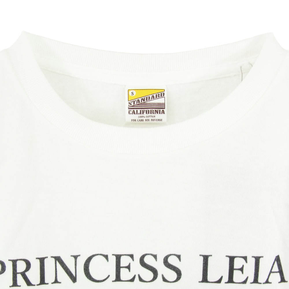 STANDARD CALIFORNIA スタンダードカリフォルニア × Star Wars SD Princess Leia スターウォーズ プリンセス レイア オーガナ フロントプリント Tシャツ 半袖カットソー ホワイト系 S【新古品】【未使用】【中古】