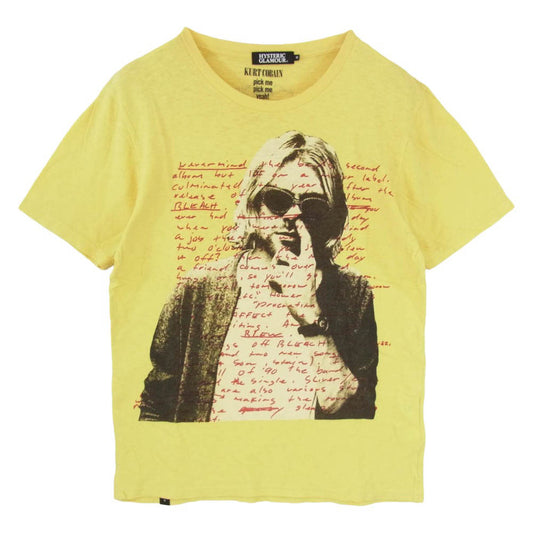 HYSTERIC GLAMOUR ヒステリックグラマー 21SS 0212CT26 KURT COBAIN Short Sleeve TEE カートコバーン 半袖 Tシャツ カットソー イエロー系 M【中古】