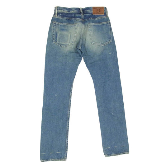 HYSTERIC GLAMOUR ヒステリックグラマー 26AW 0263AP23 スタッズ ダメージ SP加工 セルビッチ 隠しリベット 革パッチ 小窓デニムパンツ インディゴブルー系 30【新古品】【未使用】【中古】