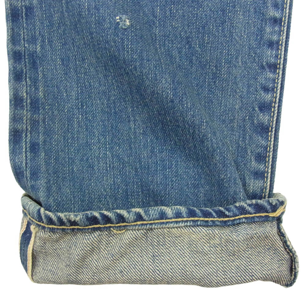 HYSTERIC GLAMOUR ヒステリックグラマー 26AW 0263AP23 スタッズ ダメージ SP加工 セルビッチ 隠しリベット 革パッチ 小窓デニムパンツ インディゴブルー系 30【新古品】【未使用】【中古】