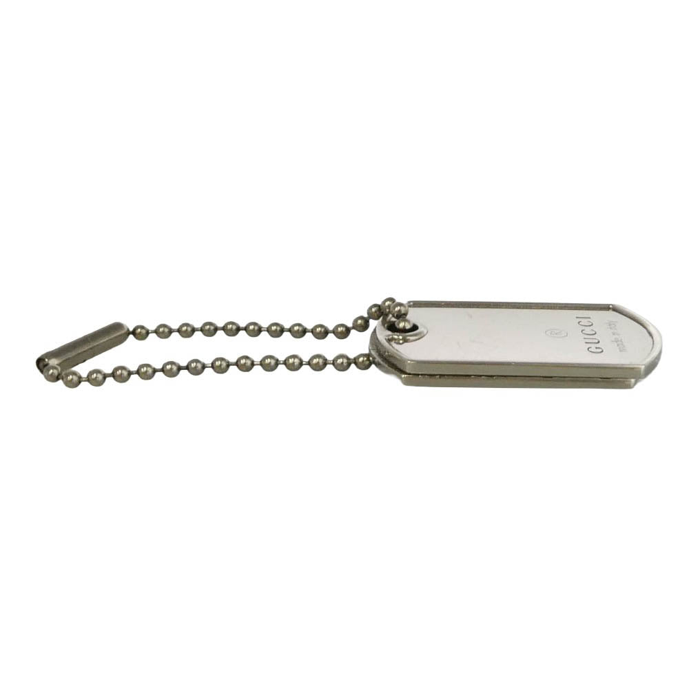 GUCCI グッチ ドッグタグ ダブルプレート ペンダントトップ キーホルダー シルバー系【中古】
