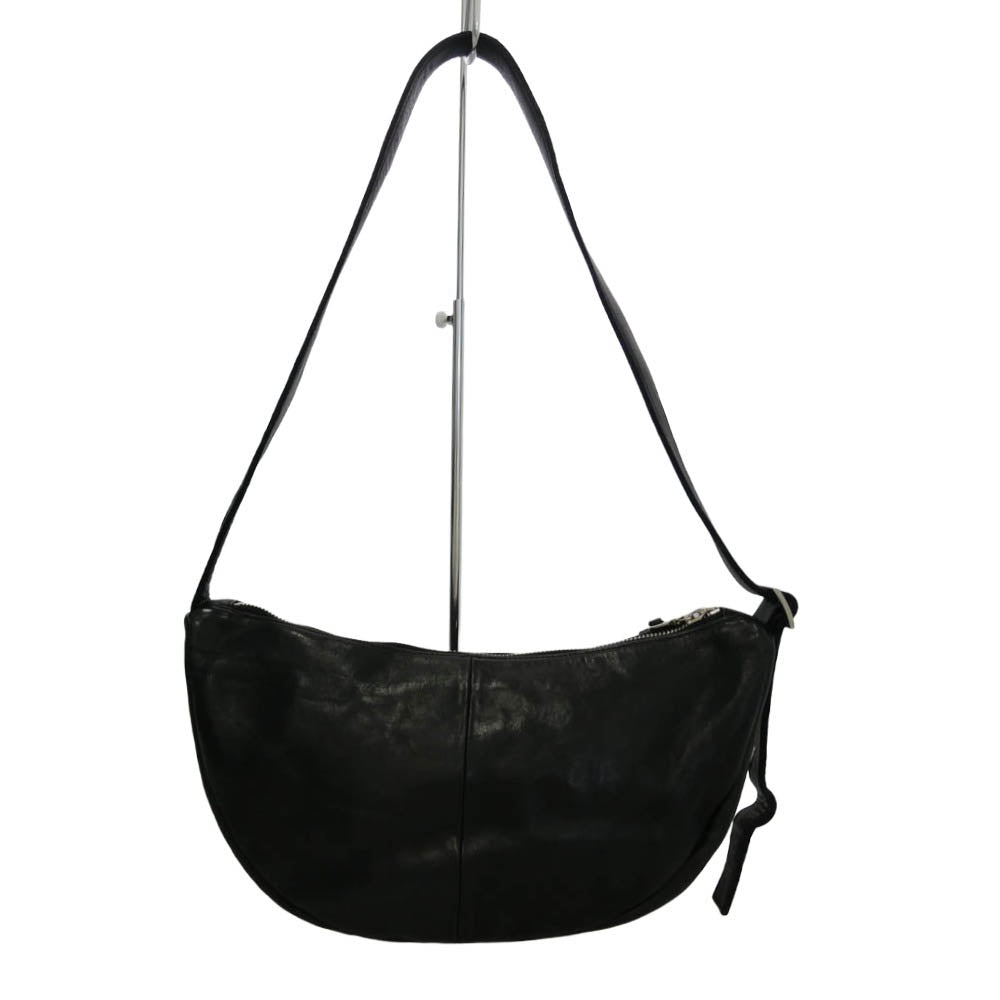 ISAMUKATAYAMA BACKLASH イサムカタヤマバックラッシュ 92-16 Rightside DOUBLE SHOULDER GARMENT-DYED SHOULDER BAG ダブルショルダーレザー ショルダー バナナバッグ ブラック系【中古】