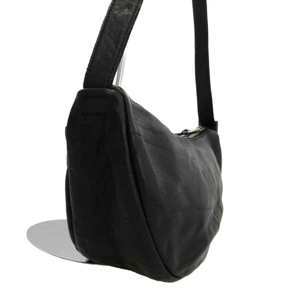 ISAMUKATAYAMA BACKLASH イサムカタヤマバックラッシュ 92-16 Rightside DOUBLE SHOULDER GARMENT-DYED SHOULDER BAG ダブルショルダーレザー ショルダー バナナバッグ ブラック系【中古】