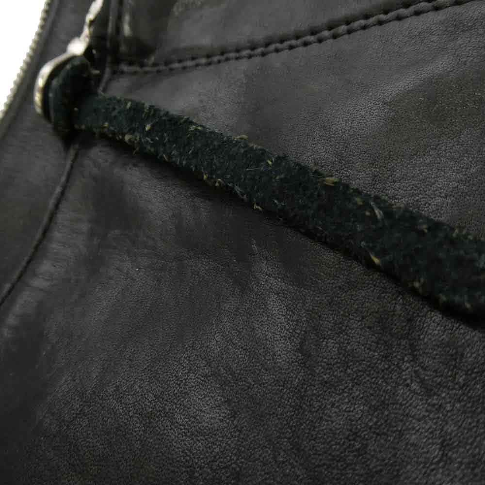 ISAMUKATAYAMA BACKLASH イサムカタヤマバックラッシュ 92-16 Rightside DOUBLE SHOULDER GARMENT-DYED SHOULDER BAG ダブルショルダーレザー ショルダー バナナバッグ ブラック系【中古】