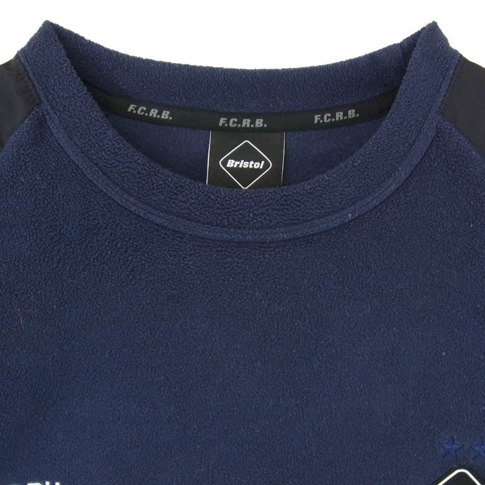 F.C.R.B. エフシーアールビー 19AW FCRB-192043 POLARTEC MICRO FLEECE L/S TOP ポーラーテック マイクロ ラバーロゴ 刺繍 フリース スウェット トレーナー ネイビー系 M【中古】