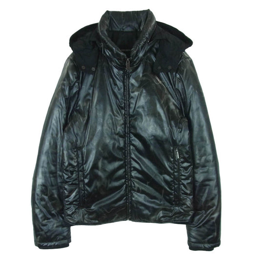 Emporio Armani エンポリオ・アルマーニ ユーズドトロンプルイユ 中綿 ジップアップ ジャケット ブルゾン ブラック系 48【中古】