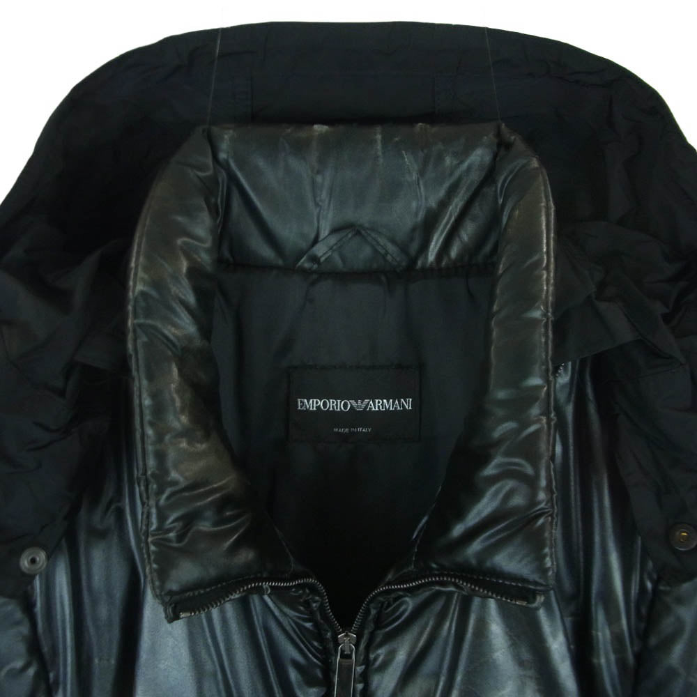 Emporio Armani エンポリオ・アルマーニ ユーズドトロンプルイユ 中綿 ジップアップ ジャケット ブルゾン ブラック系 48【中古】