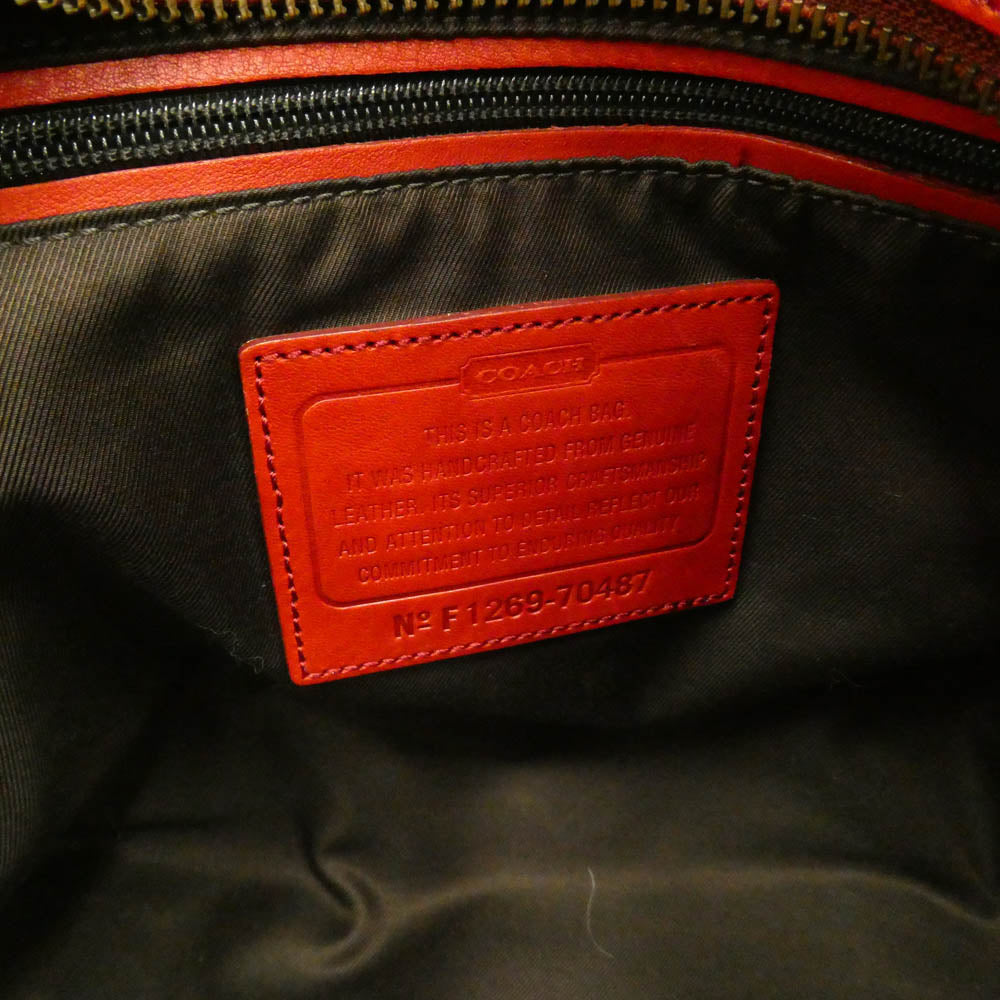 COACH コーチ 70487 レガシー ウィークエンド レザー トート ハンド バッグ レッド系【中古】