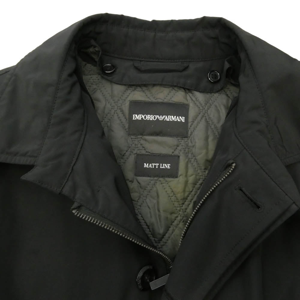 Emporio Armani エンポリオ・アルマーニ H1L390 MATT LINE 取り外し可能キルティングライナー付き トレンチ コート ブラック系 50【中古】